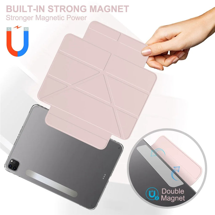 Tablet Case For iPad Pro 11 (2022)  /  (2021)  /  (2020) Stand Magnetic Detachable PU Leather Cover with Auto Wake  /  Sleep - Pink - 6