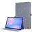 For Samsung Galaxy Tab S10 FE+ Leather Case Card Holder Cloth Texture Tablet Stand Cover - Blue - 1