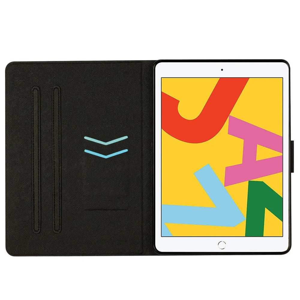 For iPad 10.2 (2021) / (2020) / iPad Air 10.5 inch (2019) Marble Pattern Printing Stand Leather Tablet Case with Card Holder and Auto Wake / Sleep - Pink Blue Marble - 2