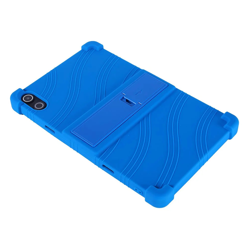 For FEARWIKY FKYC12 10.36 inch Silicone Case with Kickstand Rugged Protective Cover - Dark Blue - 4
