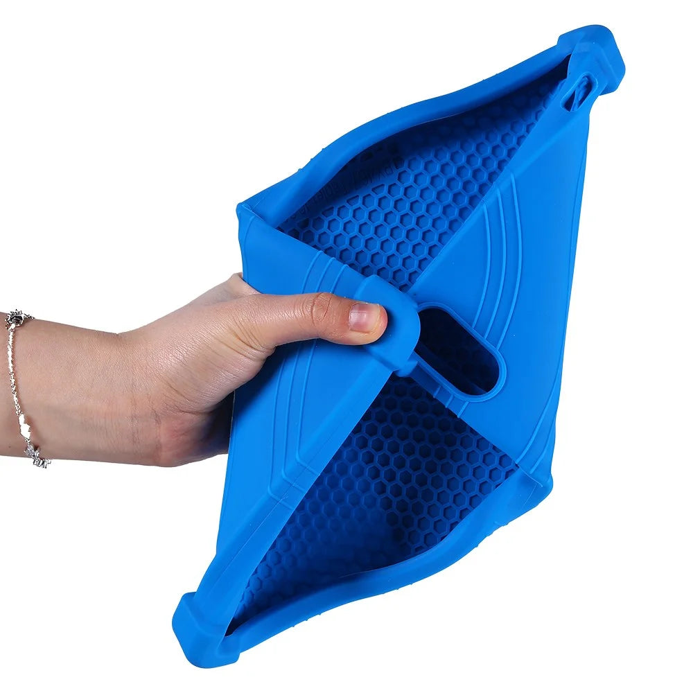 For FEARWIKY FKYC12 10.36 inch Silicone Case with Kickstand Rugged Protective Cover - Dark Blue - 5
