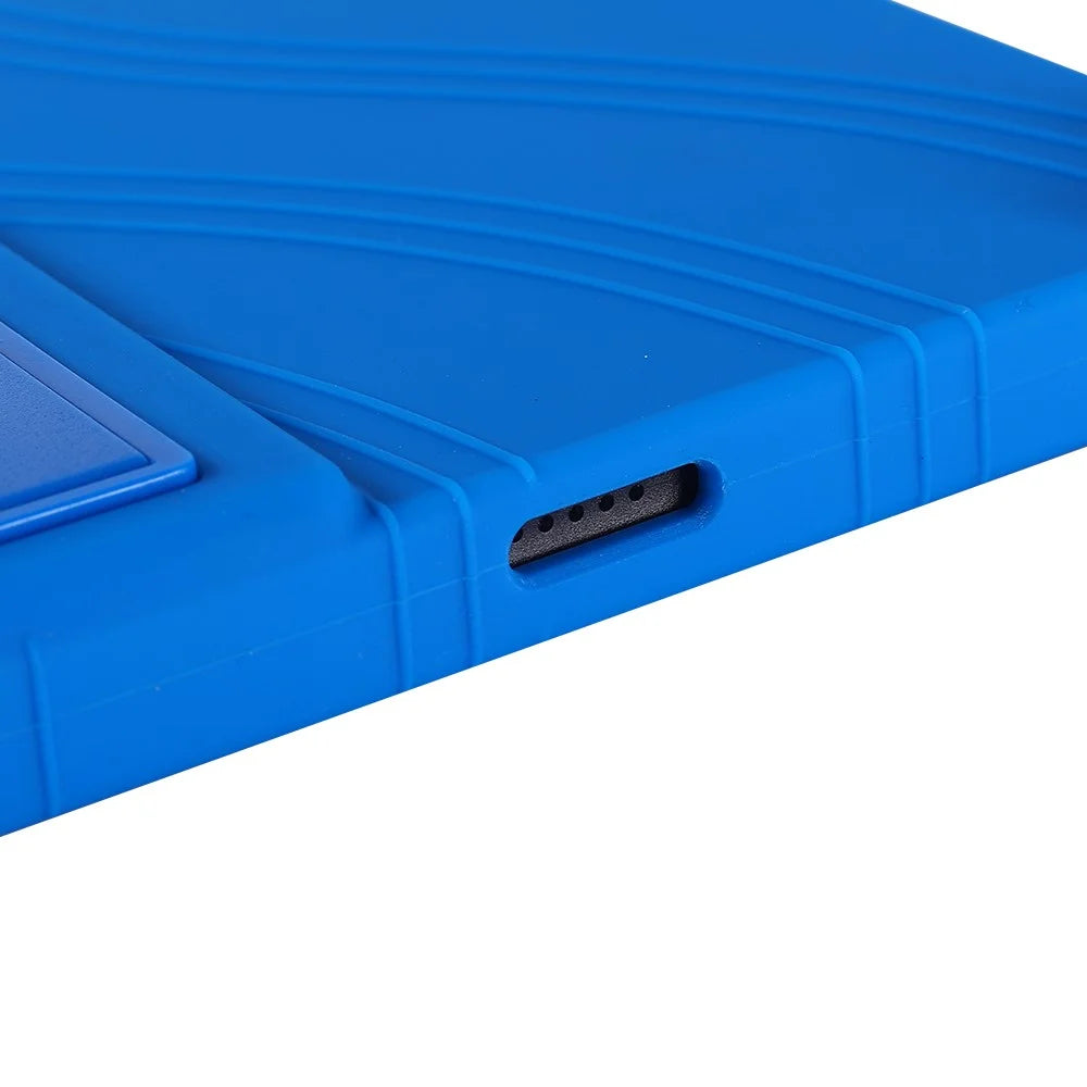 For FEARWIKY FKYC12 10.36 inch Silicone Case with Kickstand Rugged Protective Cover - Dark Blue - 6