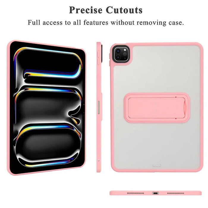 For iPad Pro 12.9 (2022) / (2021) / (2020) / (2018) Case with Kickstand TPU + PC Skin-Touch Tablet Cover - Pink - 5