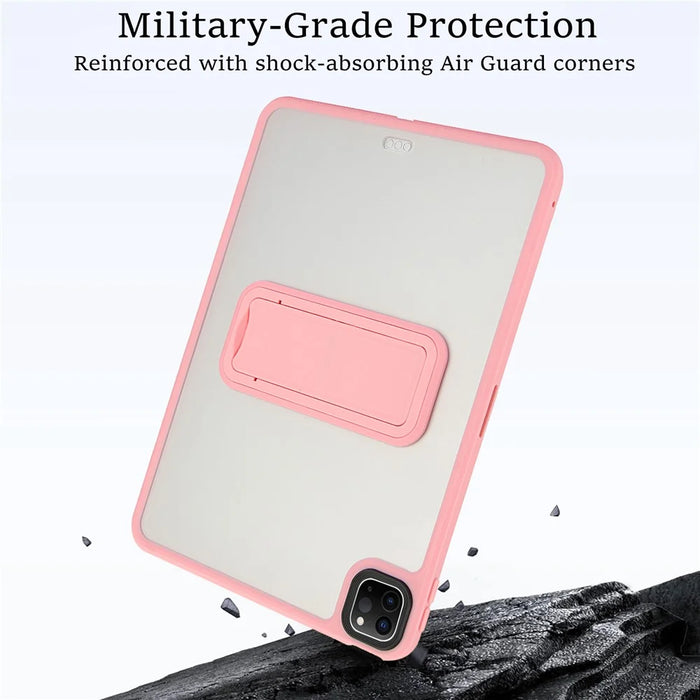 For iPad Pro 12.9 (2022) / (2021) / (2020) / (2018) Case with Kickstand TPU + PC Skin-Touch Tablet Cover - Pink - 6