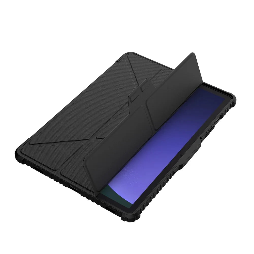NILLKIN Bumper Leather Case Pro for Samsung Galaxy Tab S10 FE / S9 Slide Camera Lid Origami Stand Tablet Cover Auto Wake  /  Sleep - Black - 3
