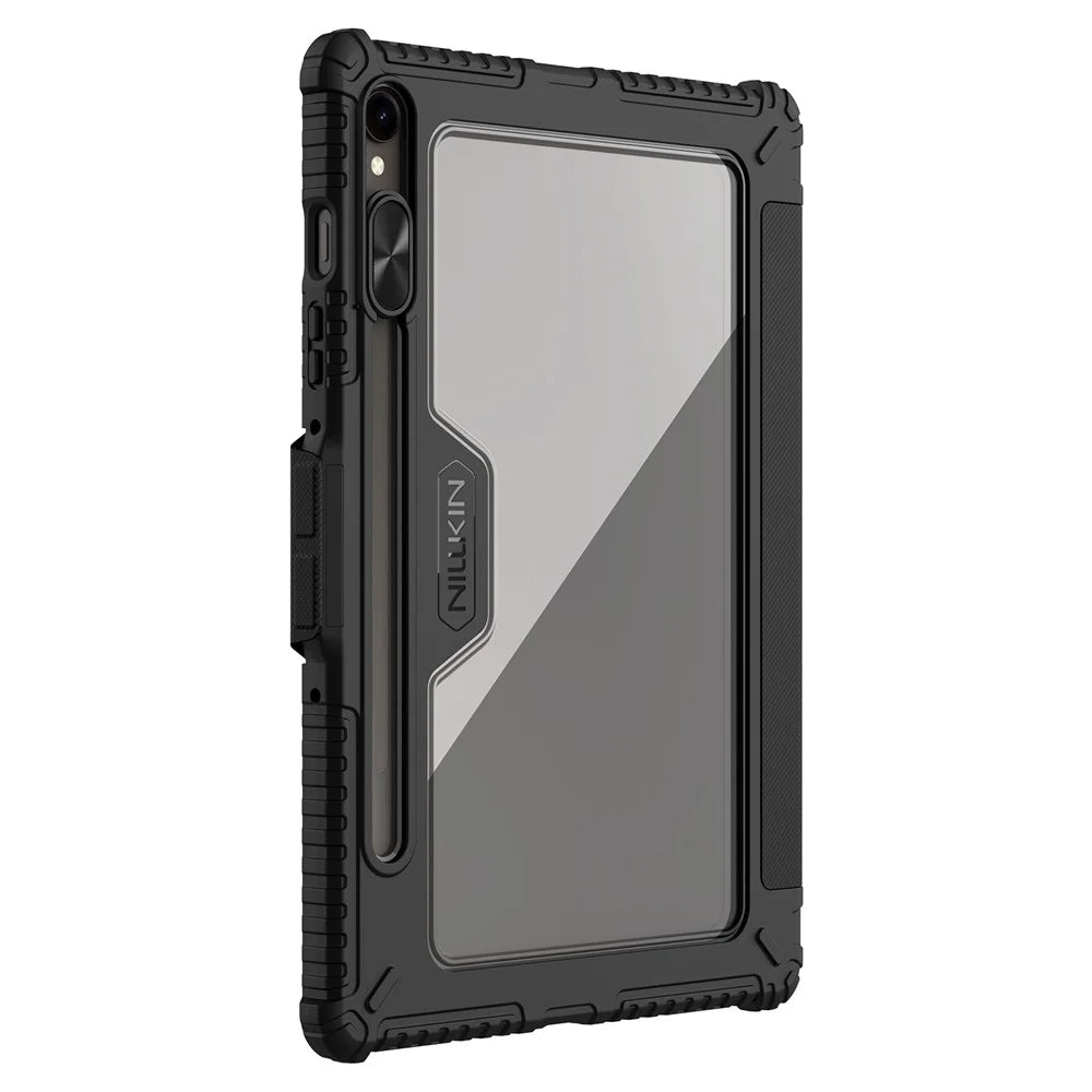 NILLKIN Bumper Leather Case Pro for Samsung Galaxy Tab S10 FE / S9 Slide Camera Lid Origami Stand Tablet Cover Auto Wake  /  Sleep - Black - 5