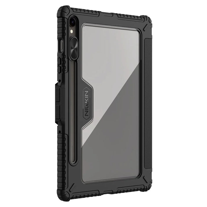 NILLKIN Bumper Leather Case Pro for Samsung Galaxy Tab S10 FE / S9 Slide Camera Lid Origami Stand Tablet Cover Auto Wake  /  Sleep - Black - 5