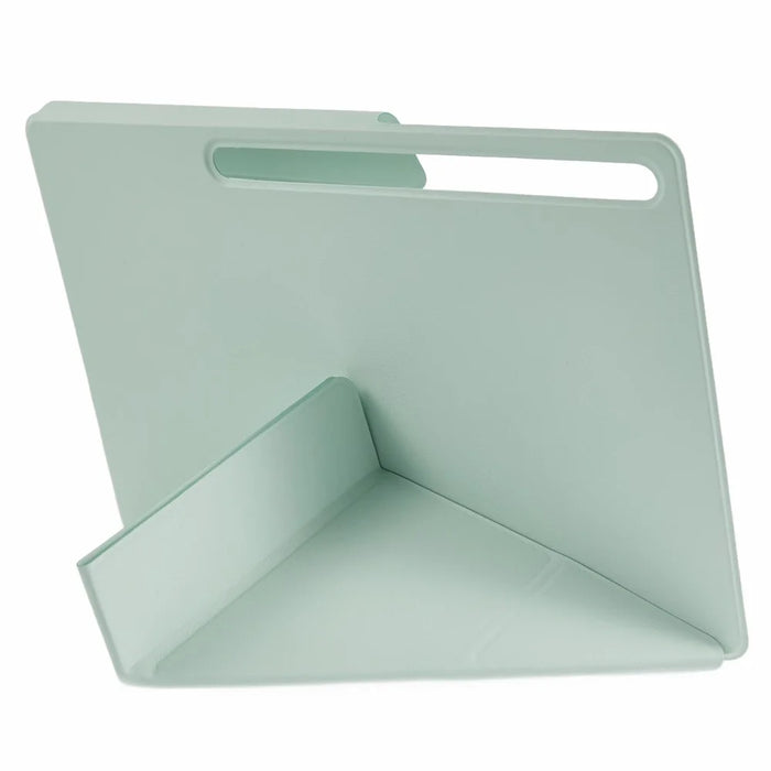 For Samsung Galaxy Tab S10 FE+ Case PC + PU Leather Origami Stand Magnetic Tablet Cover - Light Green - 2