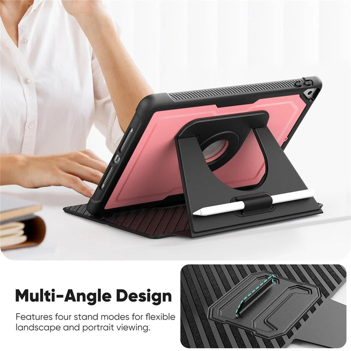 Tablet Case for iPad 10.2 (2021) / (2019) / (2020) / Pro 10.5-inch (2017) / Air 10.5 inch (2019) Detachable PU Leather Flip Cover - Pink - 4