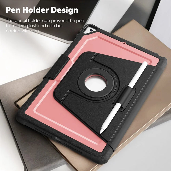 Tablet Case for iPad 10.2 (2021) / (2019) / (2020) / Pro 10.5-inch (2017) / Air 10.5 inch (2019) Detachable PU Leather Flip Cover - Pink - 6