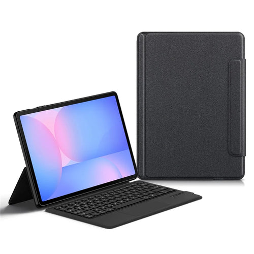 For Samsung Galaxy Tab S10 FE+ Leather Case + Touchpad Bluetooth-Compatible Keyboard (without Backlit) - 1