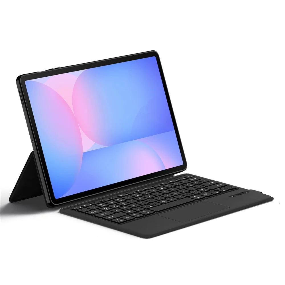 For Samsung Galaxy Tab S10 FE+ Leather Case + Touchpad Bluetooth-Compatible Keyboard (without Backlit) - 7