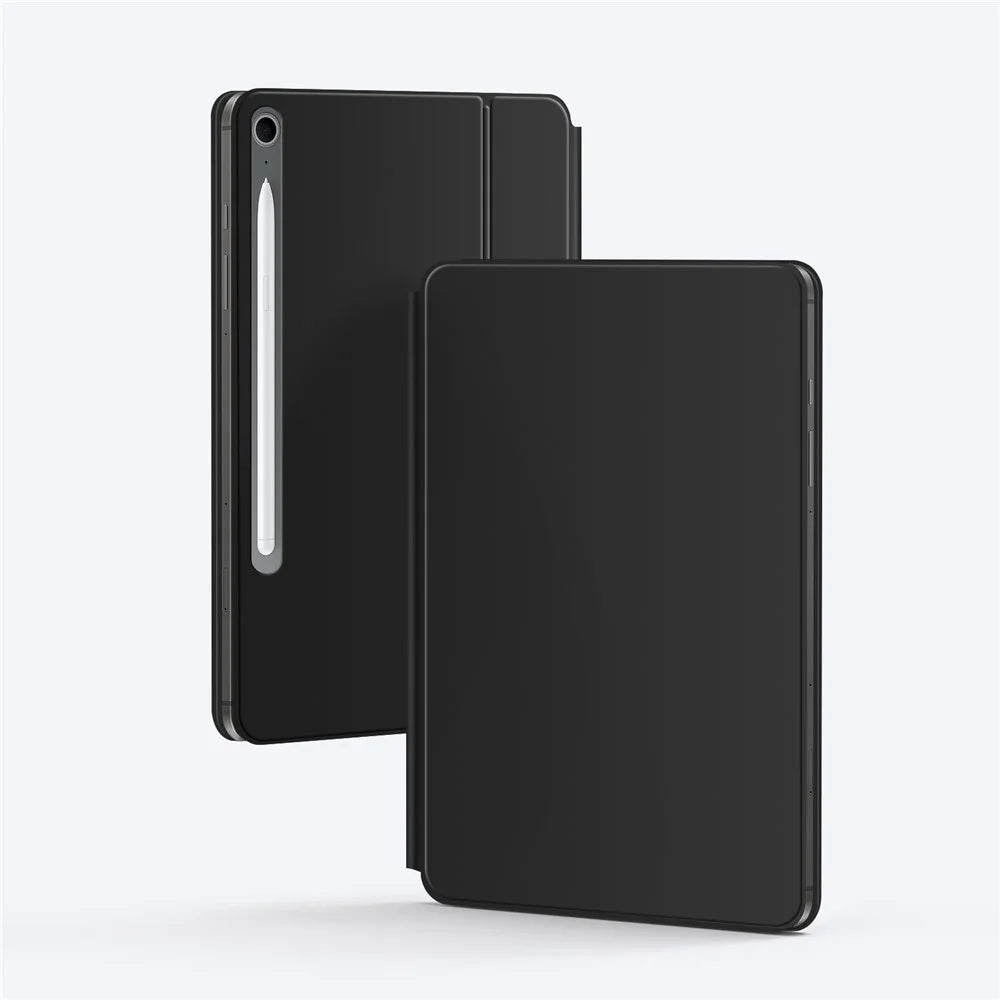 For Samsung Galaxy Tab S10 FE Floating Magnetic Bluetooth-Compatible Keyboard (Arabic) + Leather Tablet Case - Black - 6