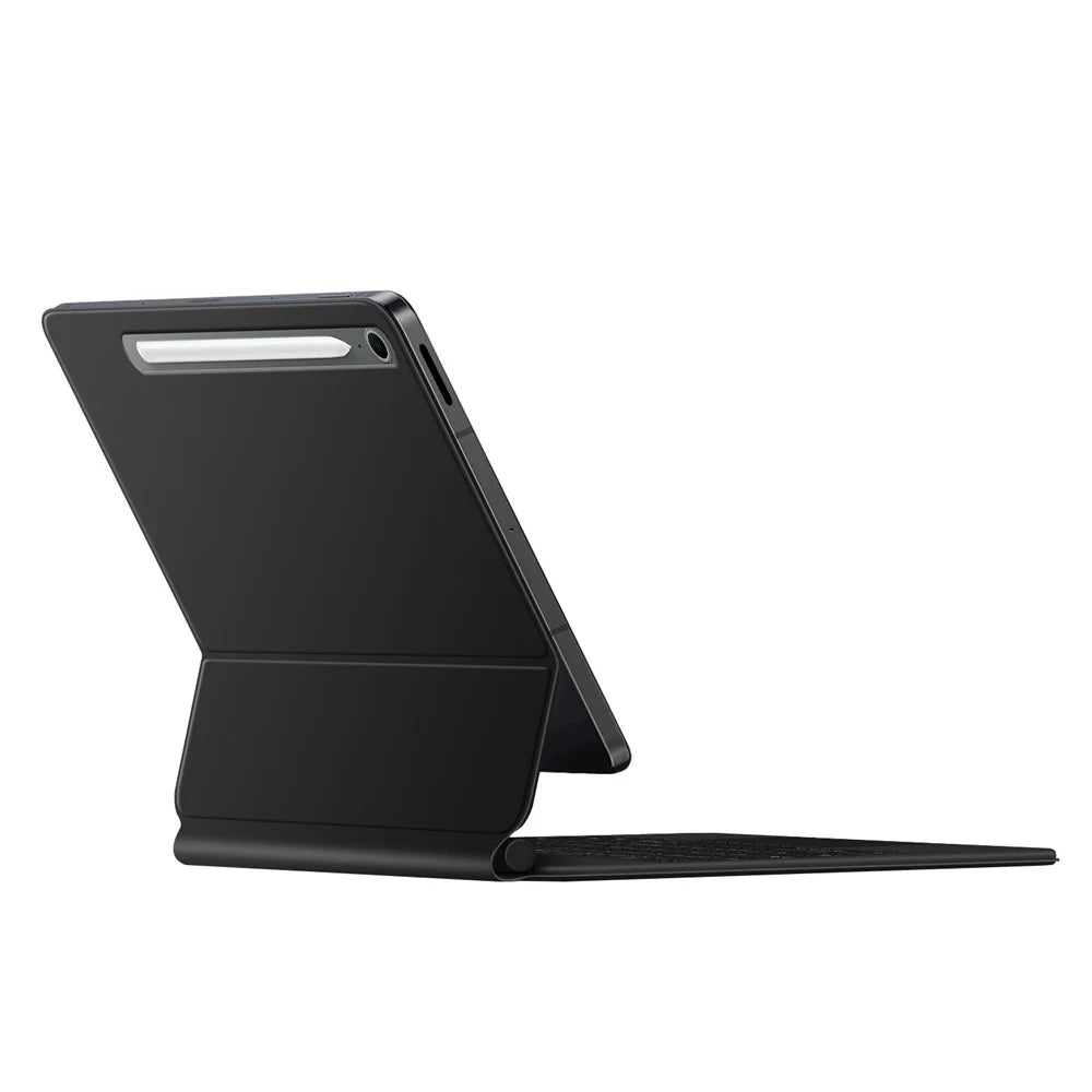 For Samsung Galaxy Tab S10 FE Floating Magnetic Bluetooth-Compatible Keyboard (French) + Leather Tablet Case - Black - 5