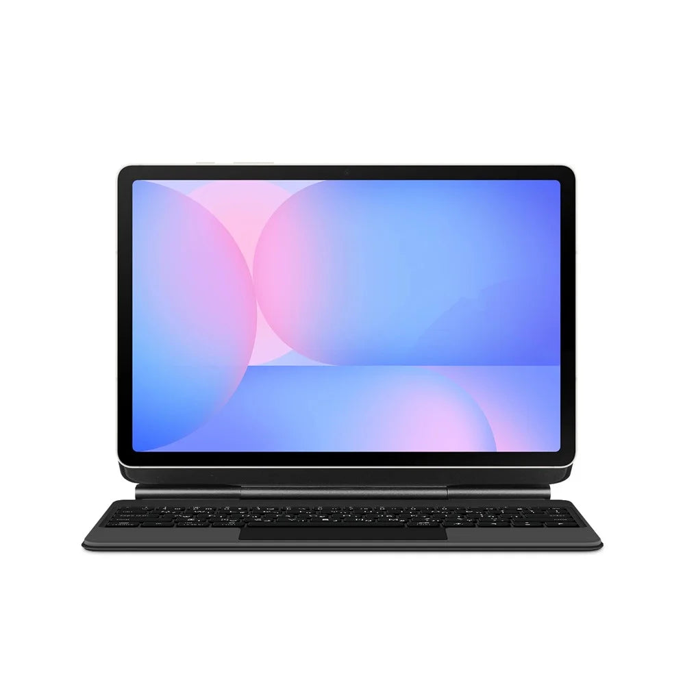For Samsung Galaxy Tab S10 FE Magnetic Floating Bluetooth-Compatible Keyboard (Hebrew) + Leather Tablet Case - Black - 4