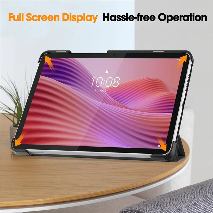 For Lenovo Tab K9  /  Tab One Case Anti-Drop Leather Stand Tablet Cover - Black - 5