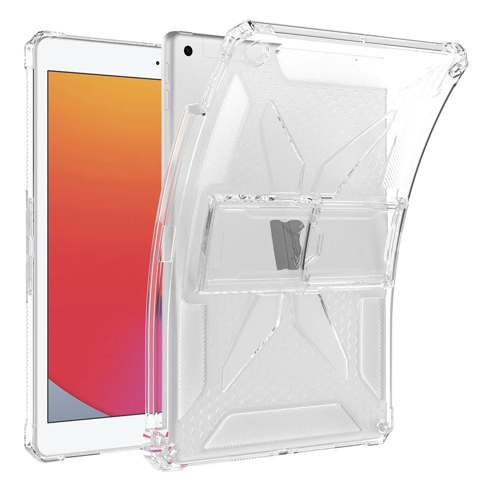 For iPad 9.7-inch (2018)  /  (2017) Clear Case Kickstand Shockproof TPU + PC Tablet Cover with Pen Slot - 2