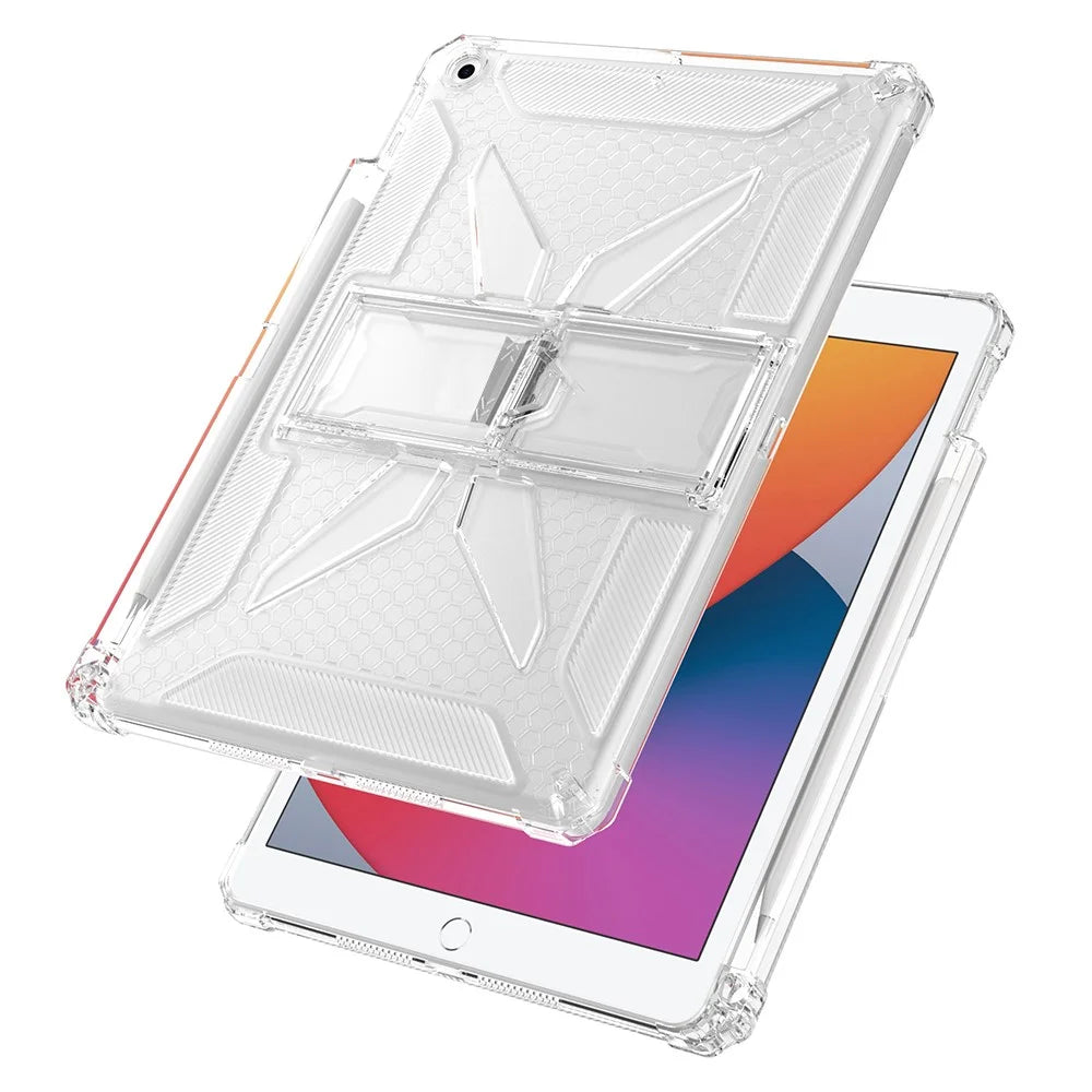 Clear Case For iPad 10.2 (2021)  /  (2020)  /  (2019)  /  Air 10.5 inch (2019) Kickstand Shockproof TPU + PC Tablet Cover with Pen Slot - 6
