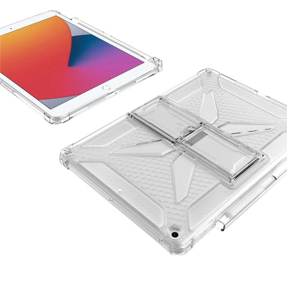 Clear Case For iPad 10.2 (2021)  /  (2020)  /  (2019)  /  Air 10.5 inch (2019) Kickstand Shockproof TPU + PC Tablet Cover with Pen Slot - 7