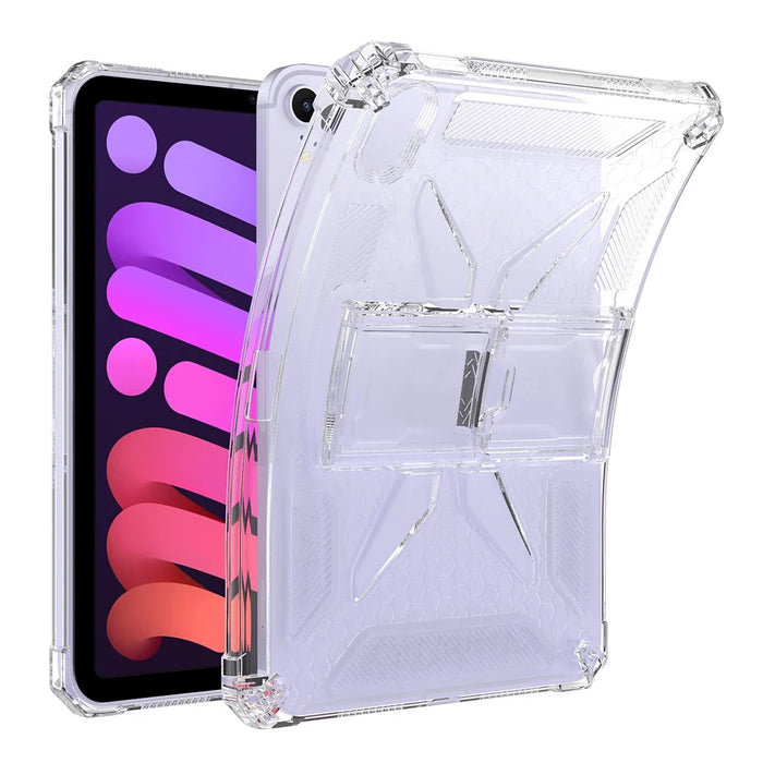 For iPad mini (2024)  /  (2021) Clear Case Kickstand Shockproof TPU + PC Tablet Cover with Pen Slot - 2