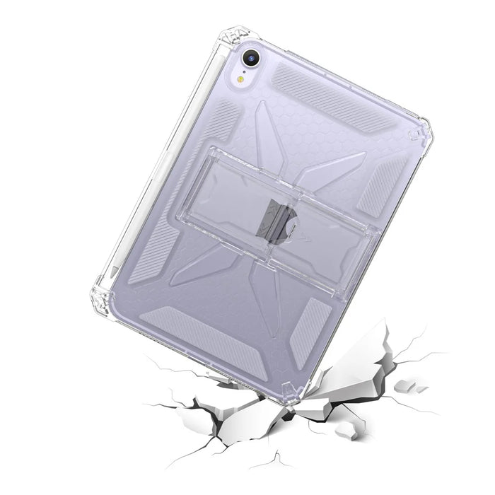 For iPad mini (2024)  /  (2021) Clear Case Kickstand Shockproof TPU + PC Tablet Cover with Pen Slot - 5