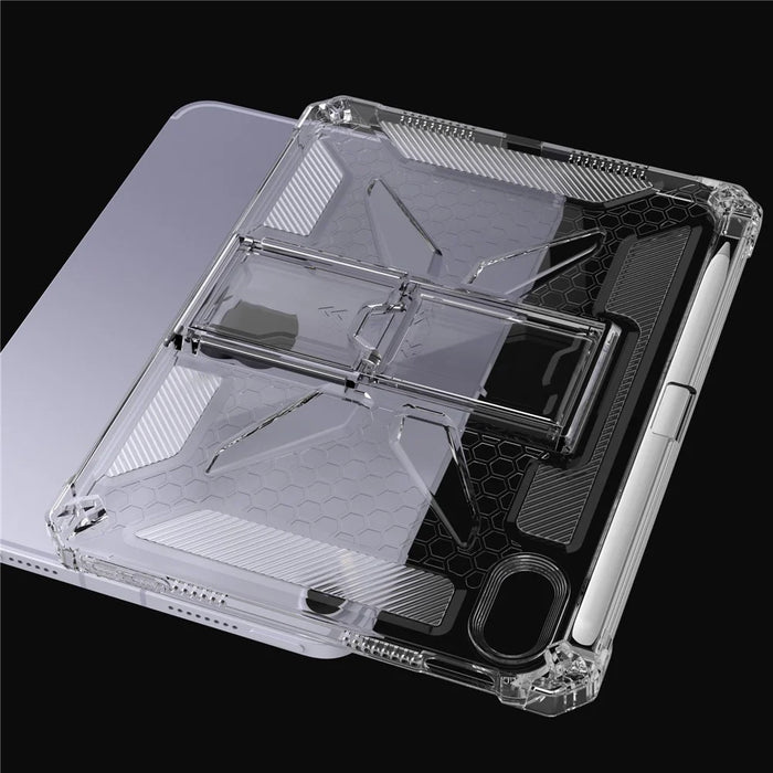 For iPad mini (2024)  /  (2021) Clear Case Kickstand Shockproof TPU + PC Tablet Cover with Pen Slot - 7