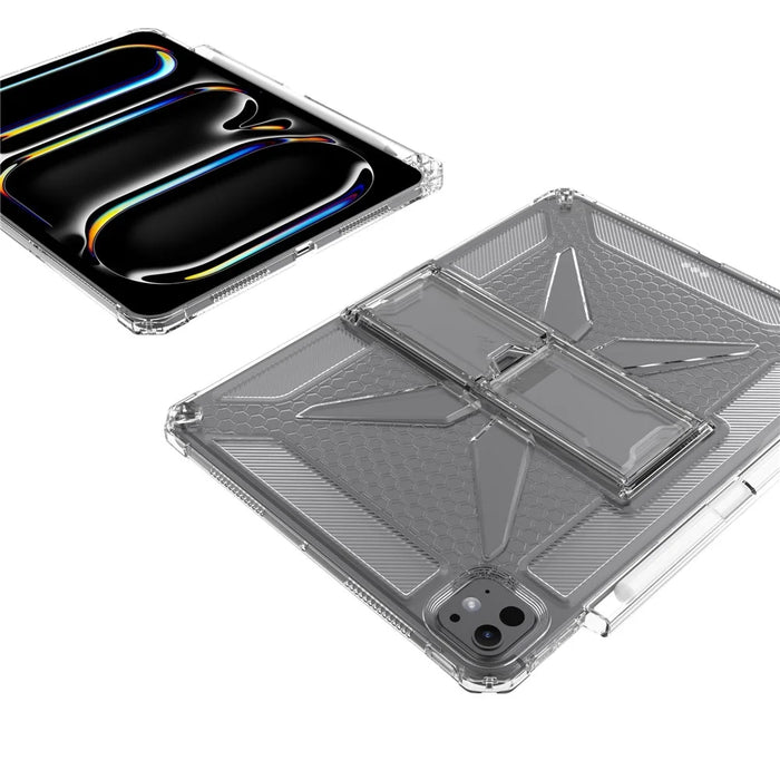 For iPad Pro 11 (2025) / 11 (2024) Clear Case Kickstand Shockproof TPU + PC Tablet Cover with Pen Slot - 6