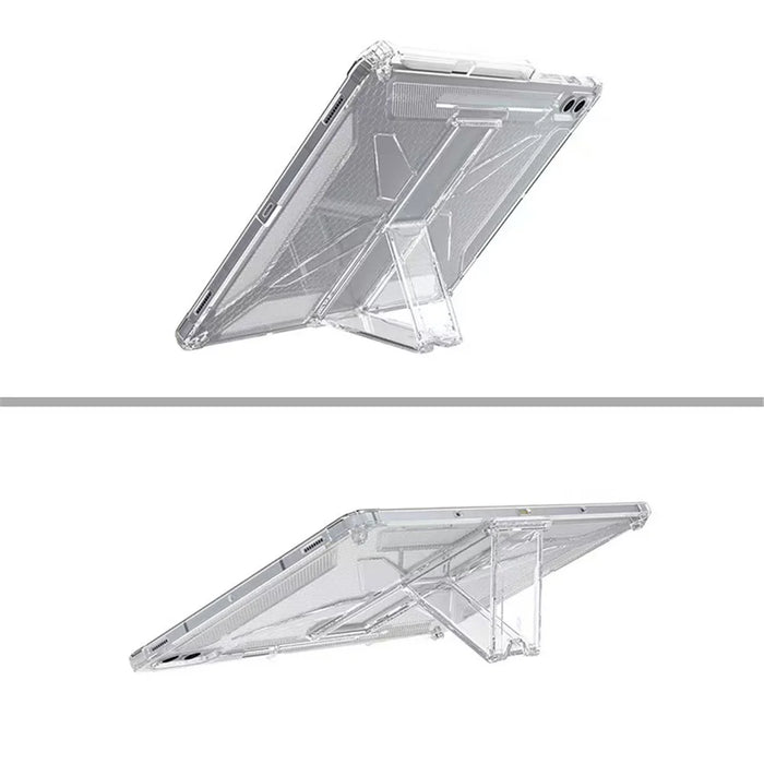 For Samsung Galaxy Tab S9 FE+ Clear Case Kickstand Shockproof TPU + PC Tablet Cover with Pen Slot - 4