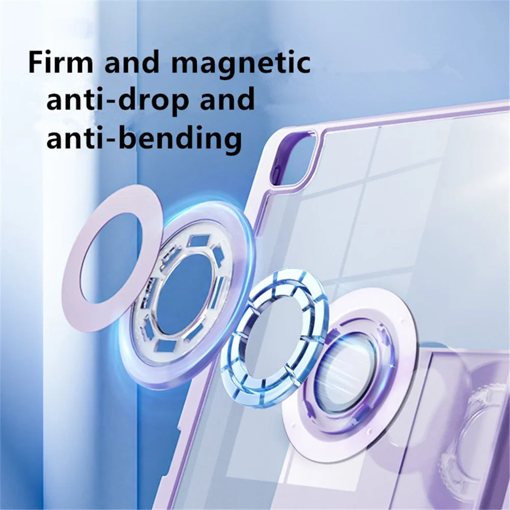 For iPad Pro 11 (2025) / 11 (2024) Case Folding Stand Magnetic Detachable Tablet Cover with Auto Sleep Wake - Purple - 3
