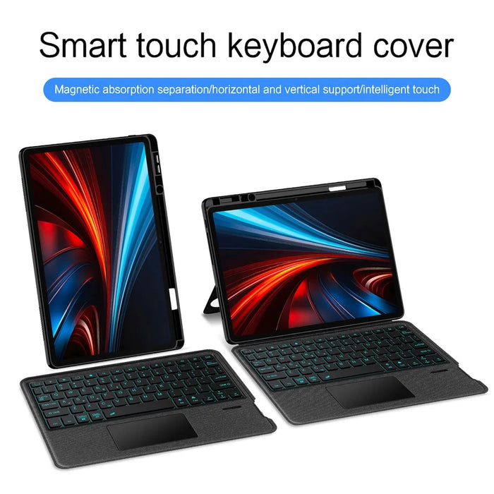 For Honor Pad GT Leather Case + Bluetooth-Compatible Keyboard with Backlight Trackpad - 3