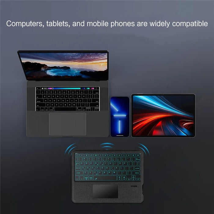 For Honor Pad GT Leather Case + Bluetooth-Compatible Keyboard with Backlight Trackpad - 6