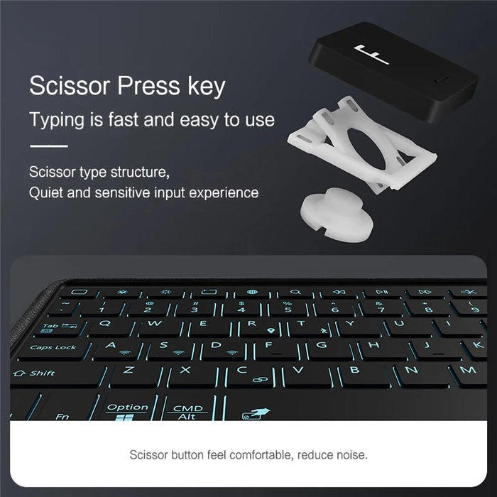 For Honor Pad GT Leather Case + Bluetooth-Compatible Keyboard with Backlight Trackpad - 7