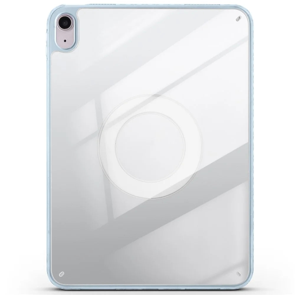 For iPad (2025)  /  10.9 (2022) Case Folding Stand Magnetic Leather Tablet Cover - Baby Blue - 6