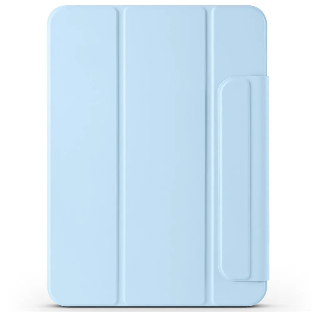 For iPad (2025)  /  10.9 (2022) Case Folding Stand Magnetic Leather Tablet Cover - Baby Blue - 7