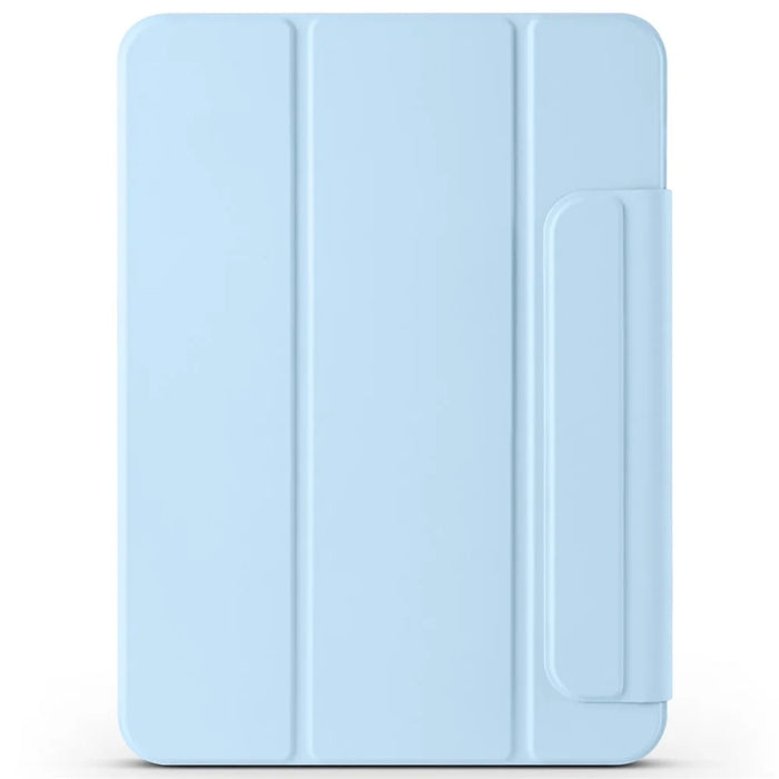 For iPad (2025)  /  10.9 (2022) Case Folding Stand Magnetic Leather Tablet Cover - Baby Blue - 7