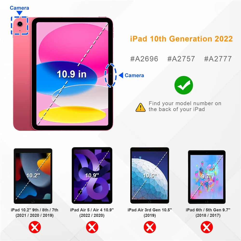 For iPad (2025)  /  10.9 (2022) Tablet Case Tri-Fold Stand Pattern Printing Clear Acrylic Leather Cover - Purple Marble - 6