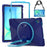 Tablet Case with Shoulder Strap for Samsung Galaxy Tab S10 FE+ SM-X620 / SM-X626B TPU + PC + Silicone Kickstand Cover - Navy Blue - 1