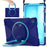 Tablet Case with Shoulder Strap for Samsung Galaxy Tab S10 FE+ SM-X620 / SM-X626B TPU + PC + Silicone Kickstand Cover - Navy Blue - 2