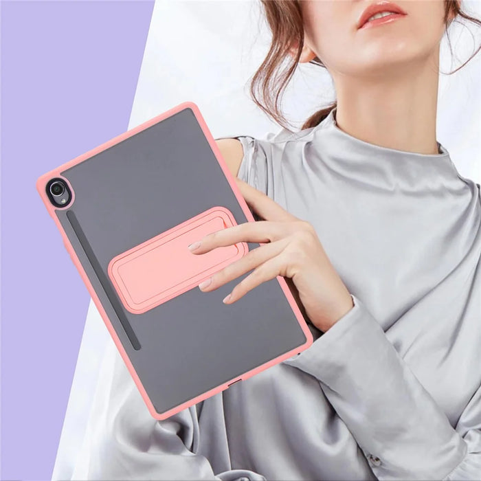 For Samsung Galaxy Tab S10 FE / Tab S9 FE / Tab S9 Case with Kickstand TPU + PC Skin-Touch Tablet Cover - Pink - 7