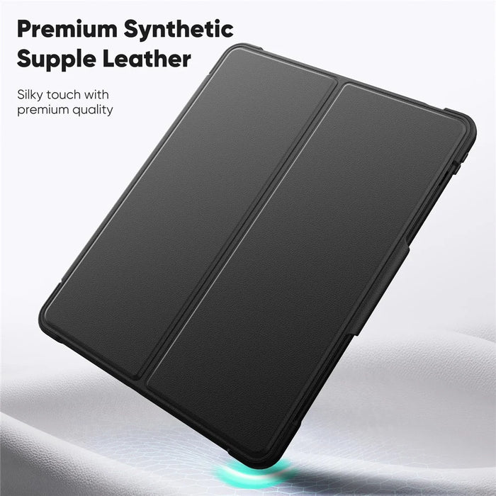 Tablet Case for iPad Air 13 (2026) / (2025) / (2024) / Pro 12.9 (2022) / (2021) / (2020) / (2018) Detachable PC + TPU + PU Leather Flip Cover - Black - 2