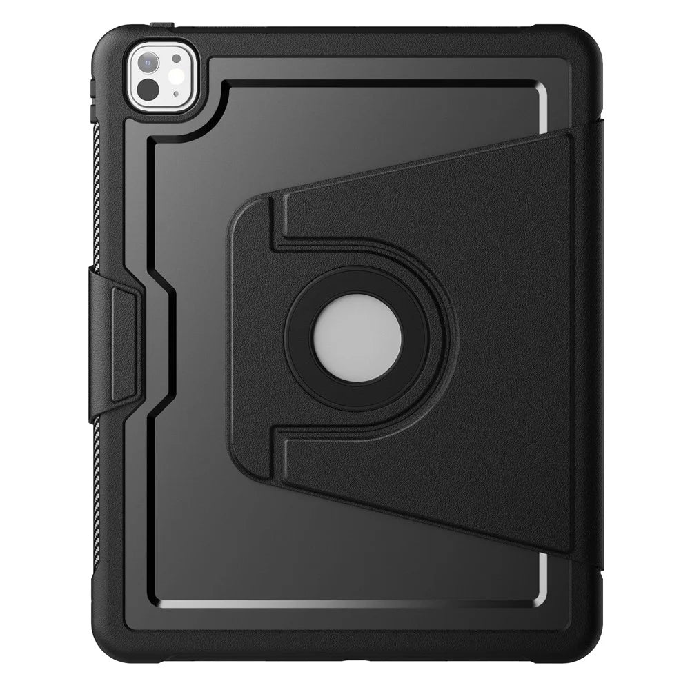 Tablet Case for iPad Pro 13 (2025) / 13 (2024) Detachable PC + TPU + PU Leather Flip Cover - Black - 2