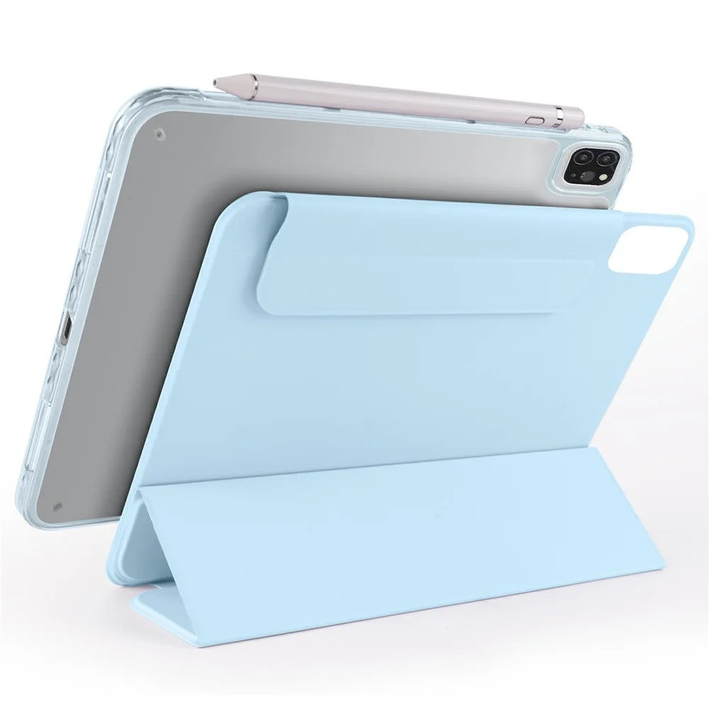 Leather Case For iPad Air 11 (2026) / (2025) / (2024) / Air (2022) / (2020) / Pro 11 (2022) / (2020) / (2018) Folding Stand Magnetic Tablet Cover - Baby Blue - 2