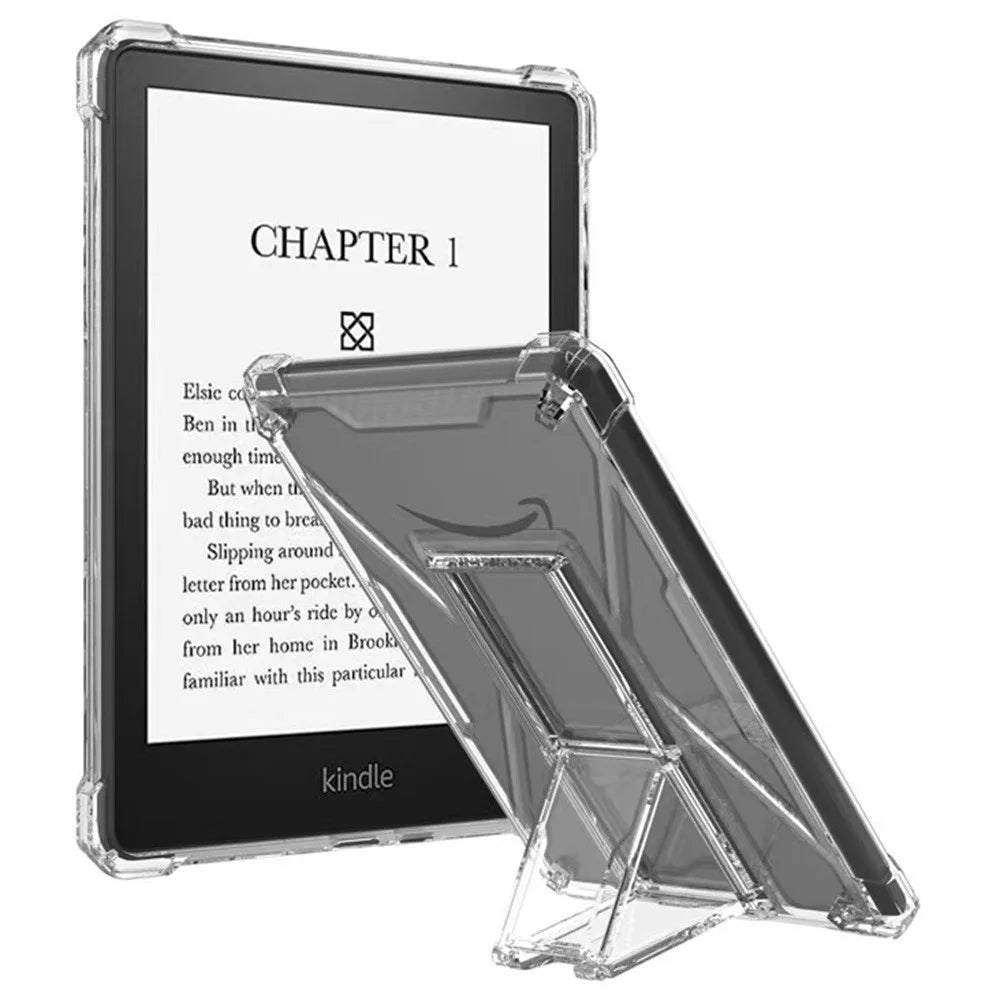 For Amazon Kindle Paperwhite 5 (2021) Clear Case Kickstand Shockproof TPU + PC Tablet Cover with Pen Slot - 2