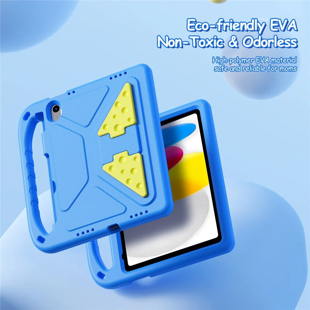 DUX DUCIS For iPad (2025) / iPad 10.9 (2022) Tablet Case with Kickstand  Puff Series EVA Kids Shockproof Cover - Blue - 4