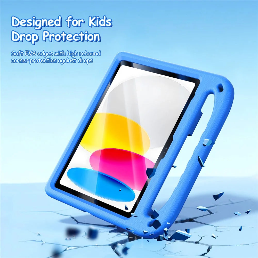 DUX DUCIS For iPad (2025) / iPad 10.9 (2022) Tablet Case with Kickstand  Puff Series EVA Kids Shockproof Cover - Blue - 5