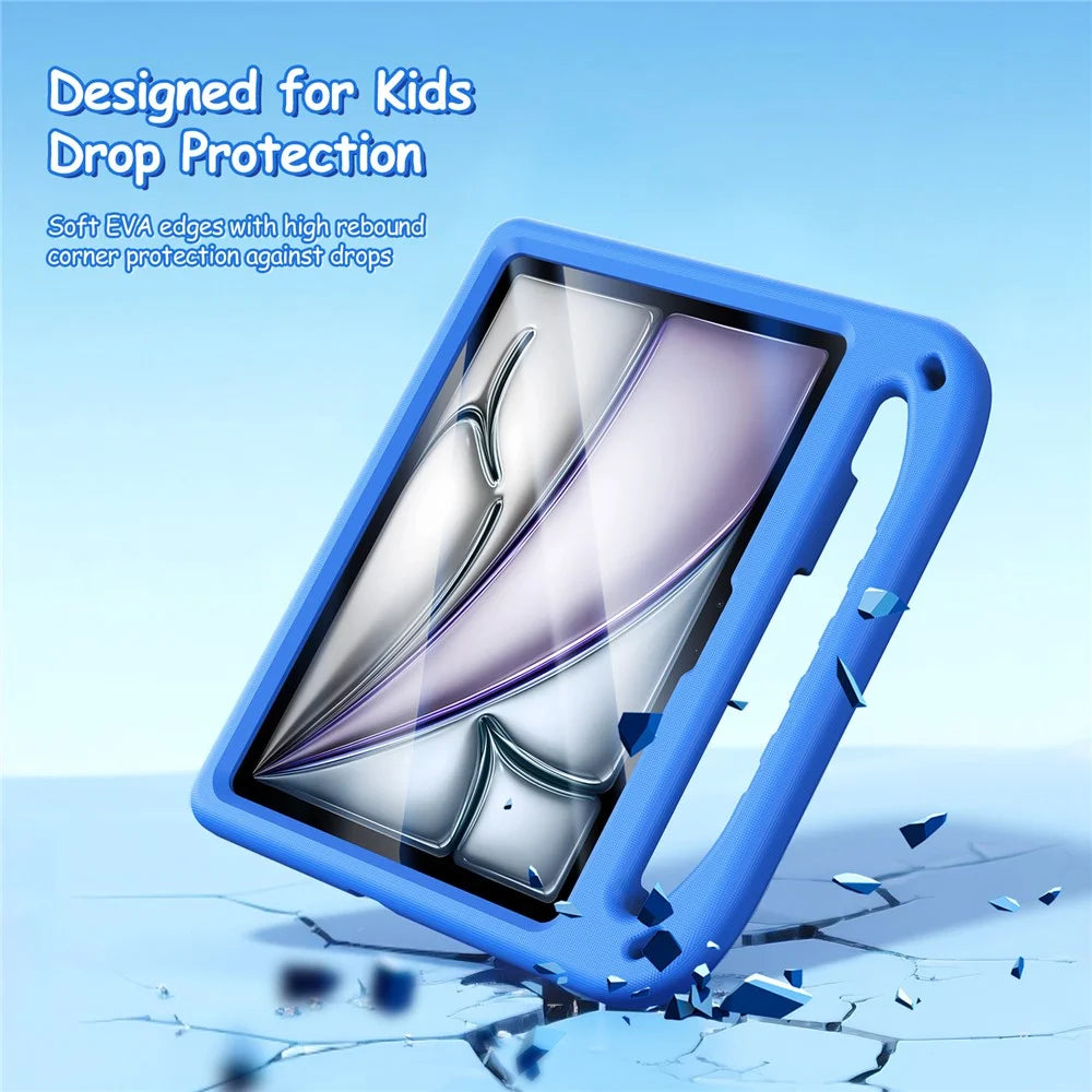 DUX DUCIS For iPad Air 11 (2026) / (2025) / (2024) / Pro 11 (2025) / 11 (2024) Tablet Case with Kickstand  Puff Series EVA Kids Shockproof Cover - Blue - 5
