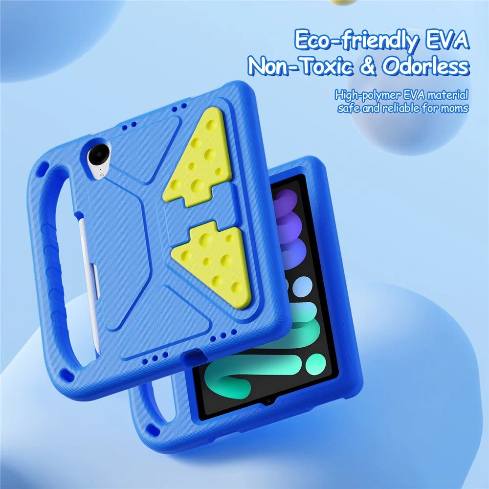 DUX DUCIS For iPad mini (2021) / iPad mini (2024) Tablet Case with Kickstand  Puff Series EVA Kids Shockproof Cover - Blue - 4