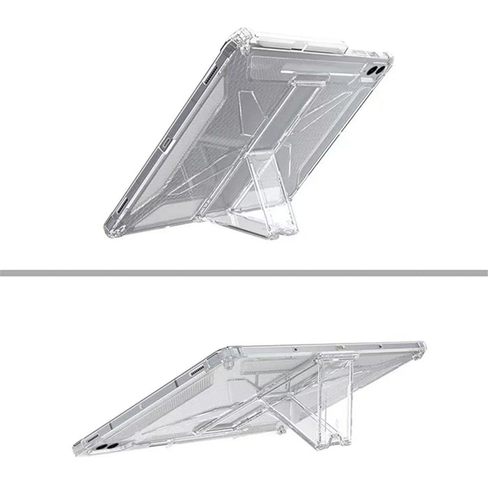 For Samsung Galaxy Tab S10 FE  /  S9 FE Clear Case Kickstand Shockproof TPU + PC Tablet Cover with Pen Slot - 4