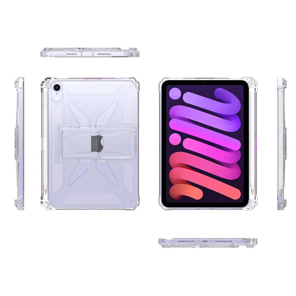 Clear Case For iPad Air 11 (2026) / (2025) / (2024)  /  Air (2022)  /  (2020)  /  Pro 11-inch (2018) Kickstand Shockproof TPU + PC Tablet Cover with Pen Slot - 6