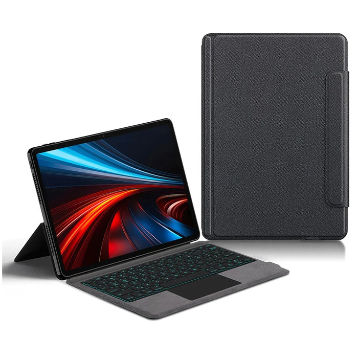 For Honor Pad GT Leather Case + Touchpad Bluetooth-Compatible Keyboard with Backlit - 1